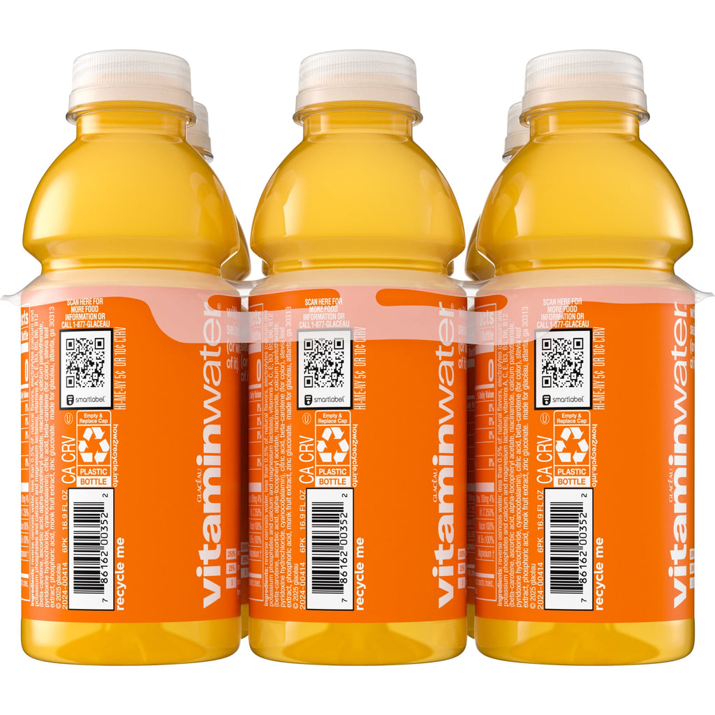 Vitaminwater Zero Sugar Rise Orange Flavored Water 16.9 fl oz 6 Pack