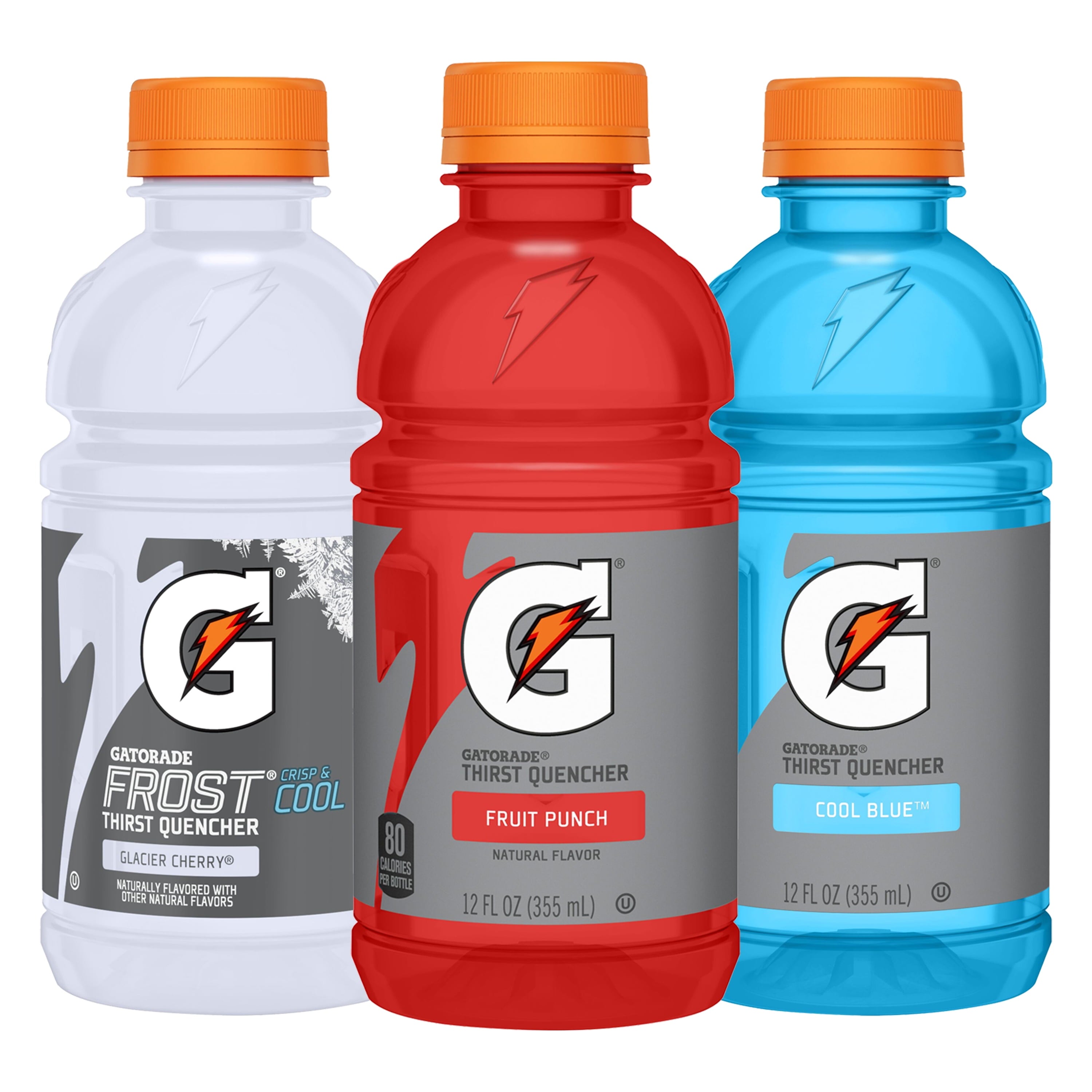 Gatorade Sports Drink Variety Pack Fruit Punch Glacier Cherry Cool Blue 12 fl oz 18 Count