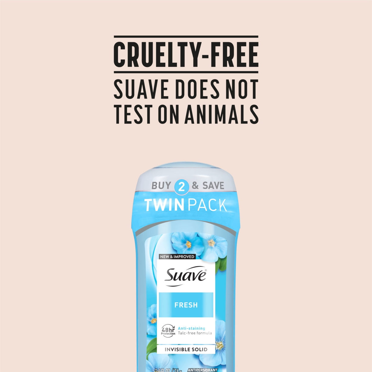 Suave Women Antiperspirant Deodorant Fresh 48-Hour Protection 2.6 oz Twin Pack