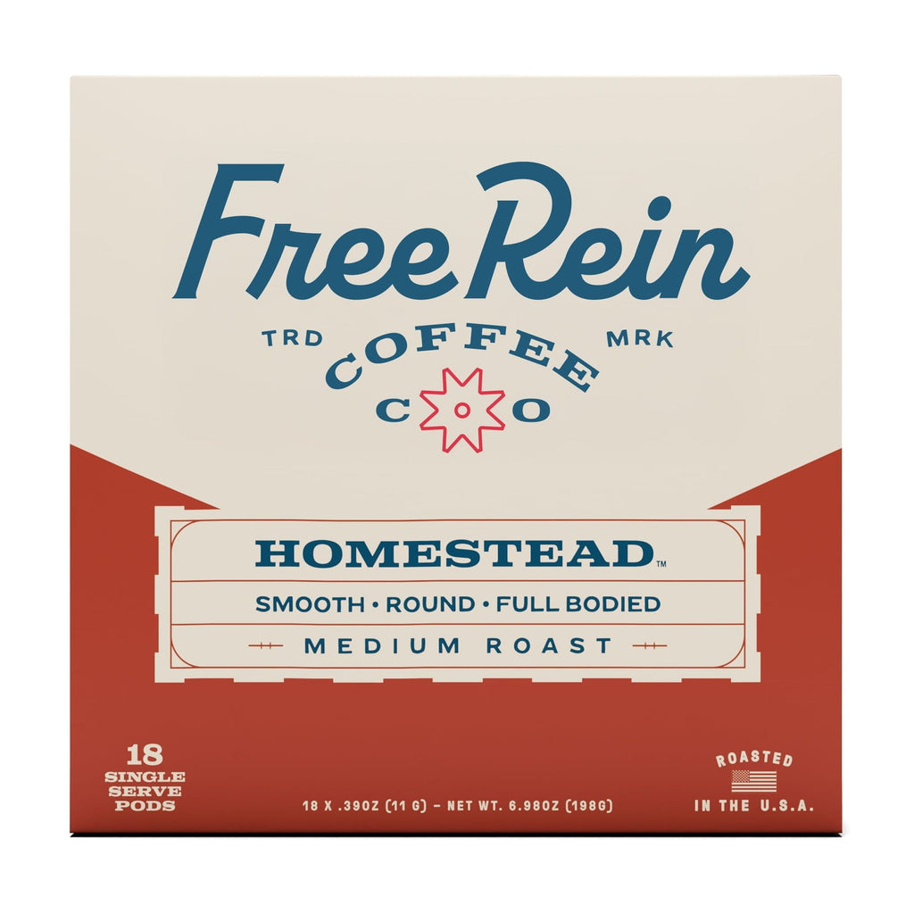 Free Rein Coffee Homestead Medium Roast Coffee Pods 18 Count