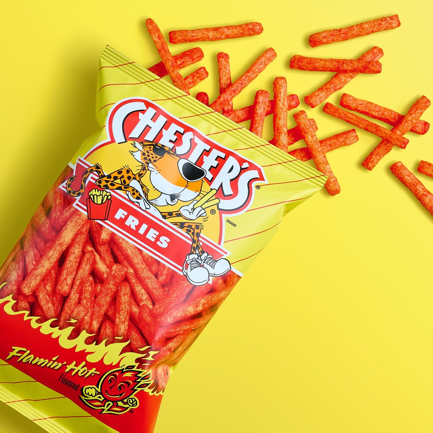 Flamin' Hot Flavored Corn Snacks Fries 3.125 Oz 1 Count Chester's