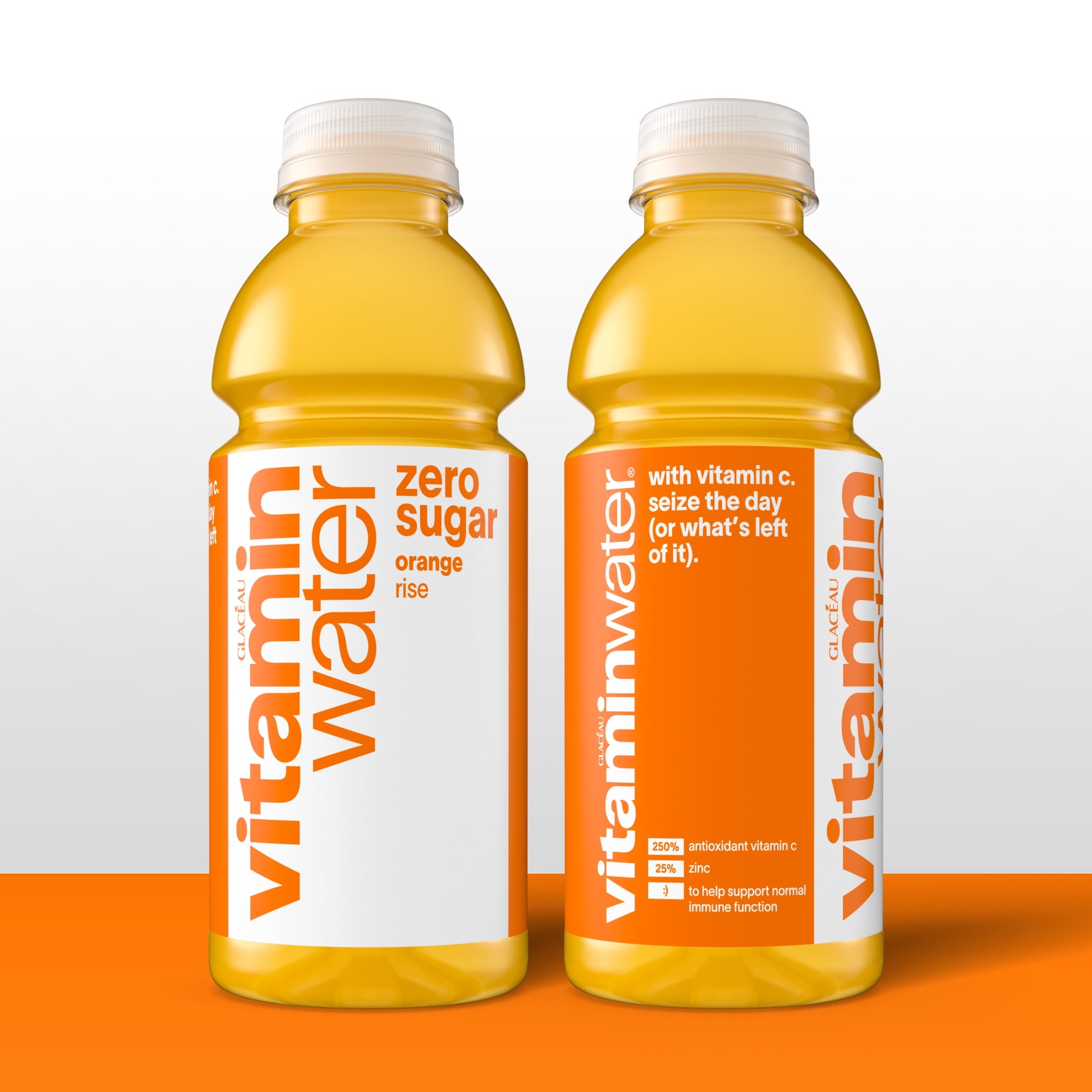 Vitaminwater Zero Sugar Rise Orange Flavored Water 16.9 fl oz 6 Pack