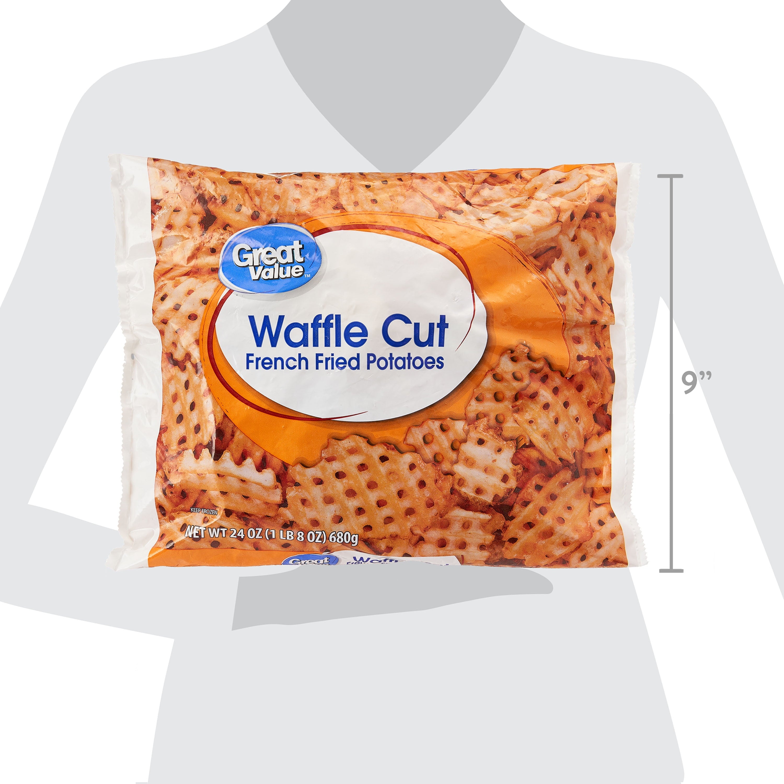 Great Value Waffle Cut French Fried Potatoes 24 Oz Frozen