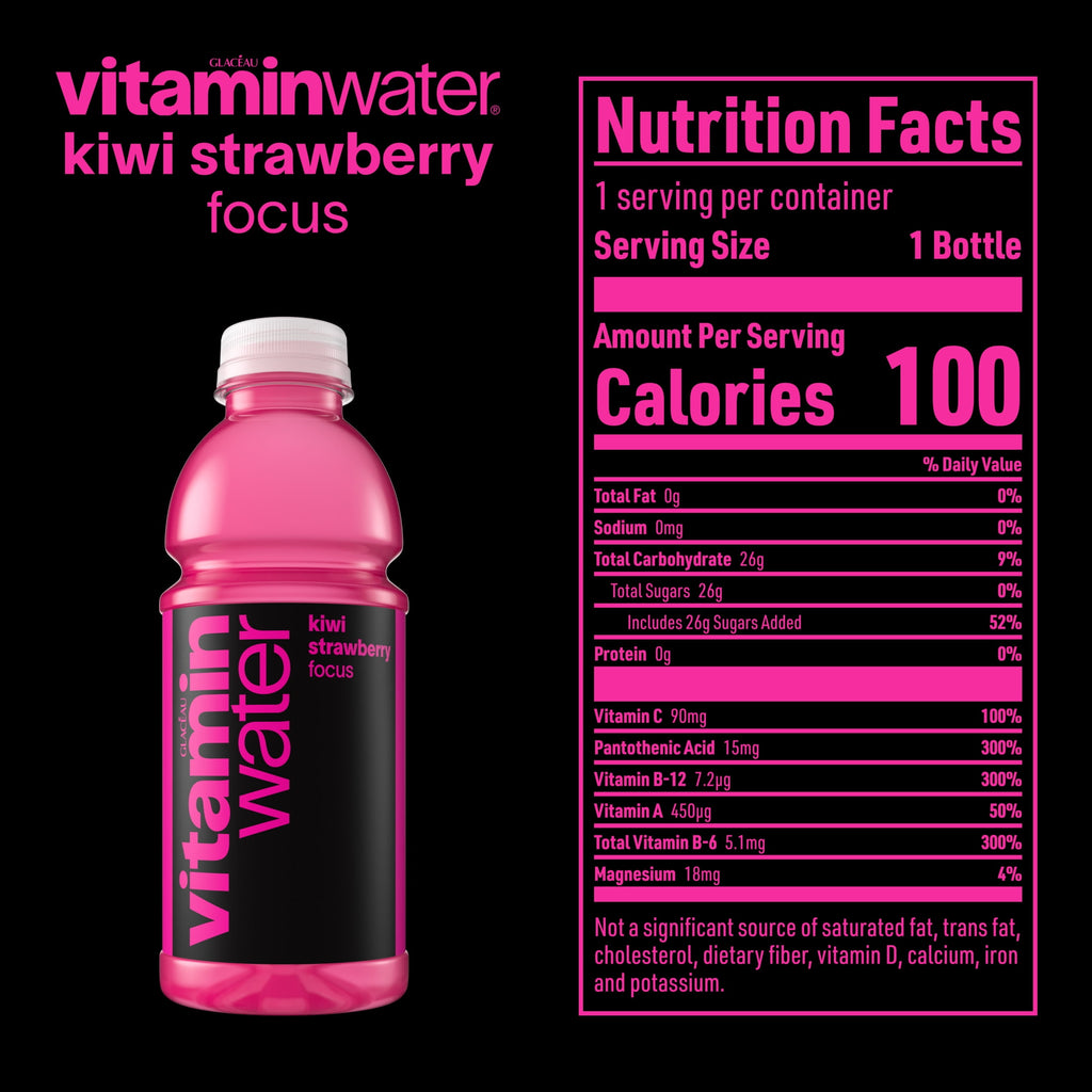 Vitaminwater Focus Kiwi Strawberry Flavored Water Beverage 20 fl oz