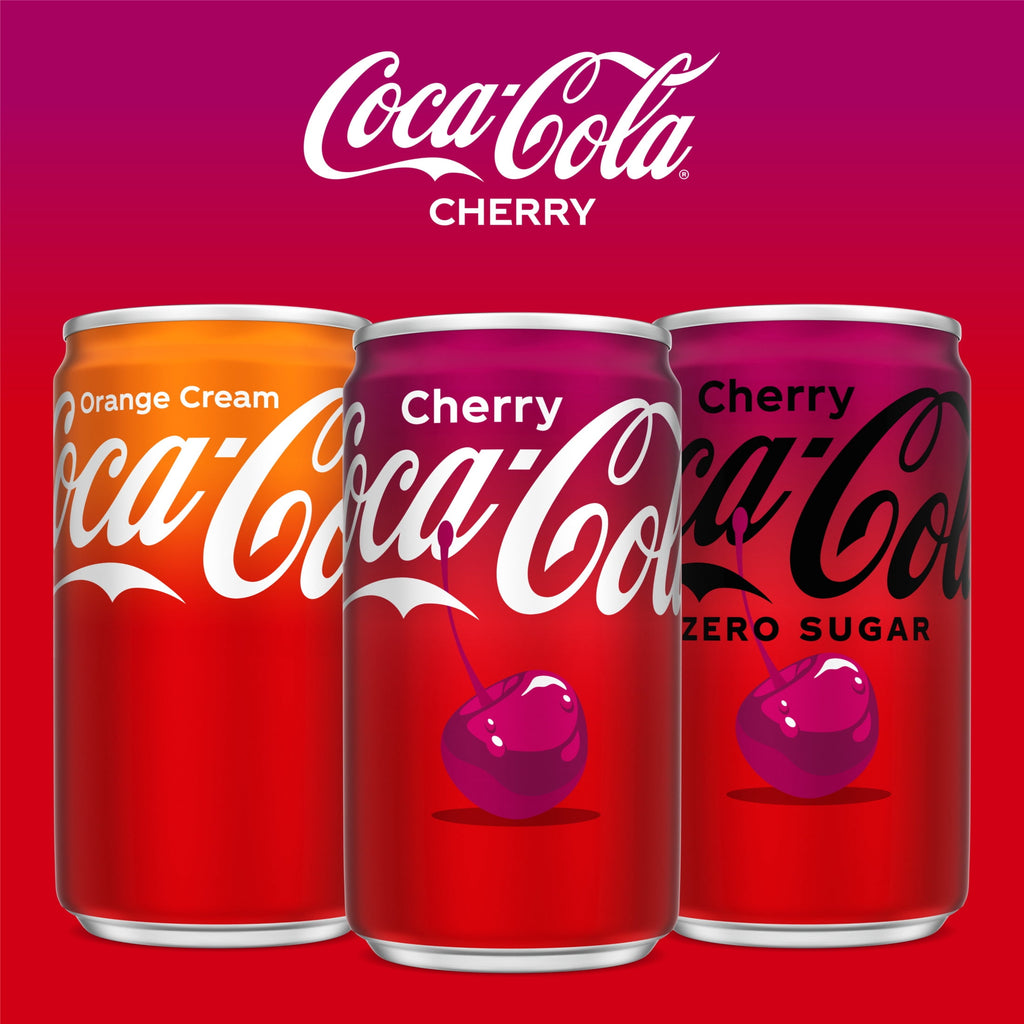 Cherry Soda Pop Mini Cans 7.5 Fl Oz 6 Pack Coca-Cola