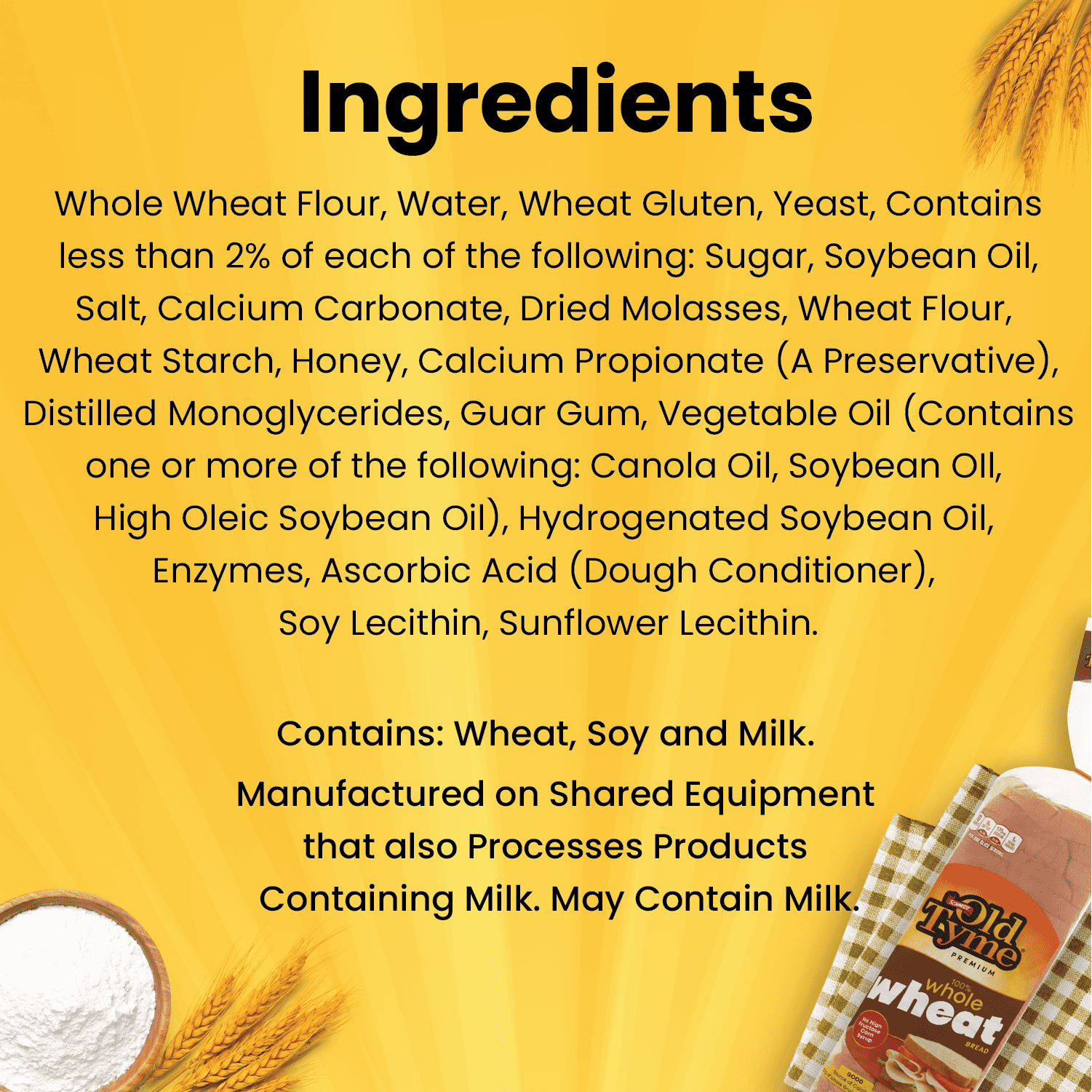 Old Tyme 100% Whole Wheat Bread 20 Oz