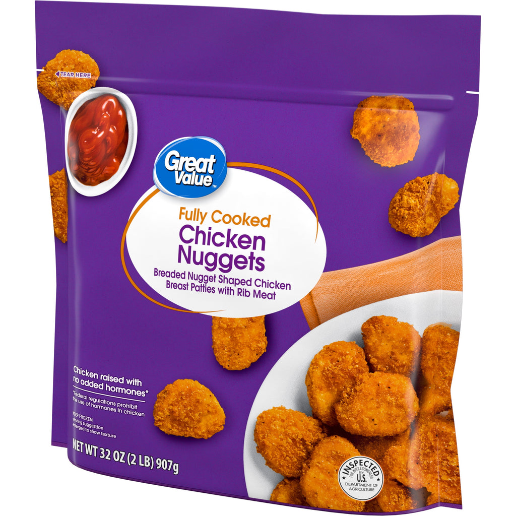 Great Value Fully Cooked Chicken Nuggets 32 Oz Frozen 8 Count