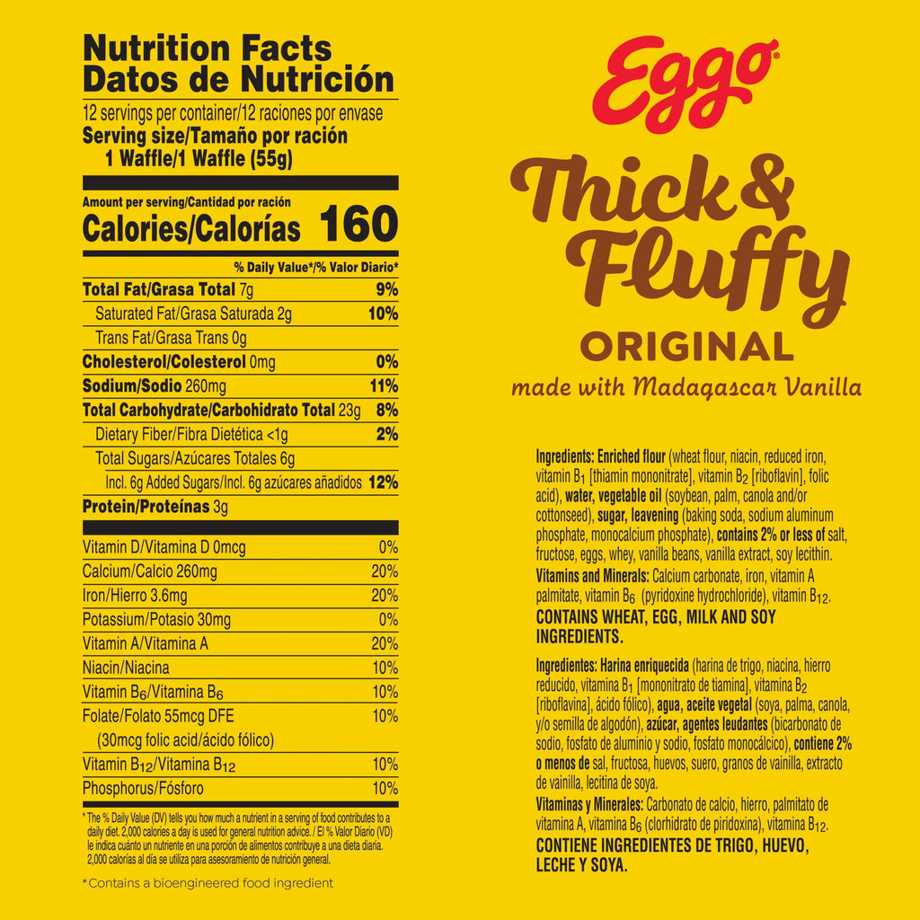 Eggo Thick And Fluffy Original Frozen Waffles 23.2 Oz 12 Count