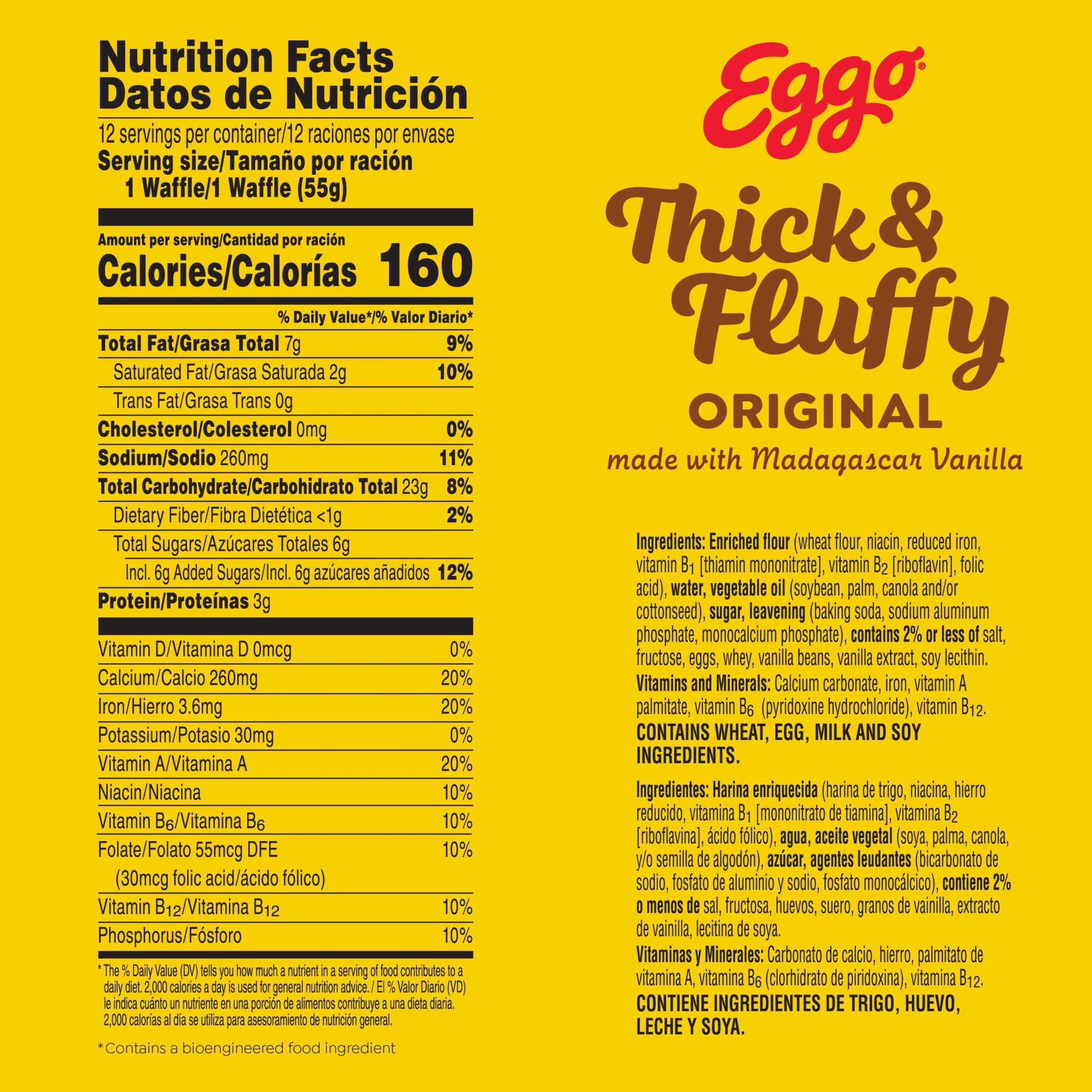 Eggo Thick And Fluffy Original Frozen Waffles 23.2 Oz 12 Count