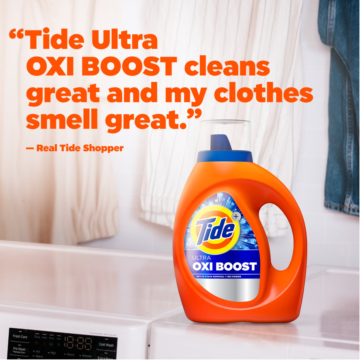 Tide Ultra Oxi Boost Liquid Laundry Detergent Original Scent 117 fl oz 83 Loads