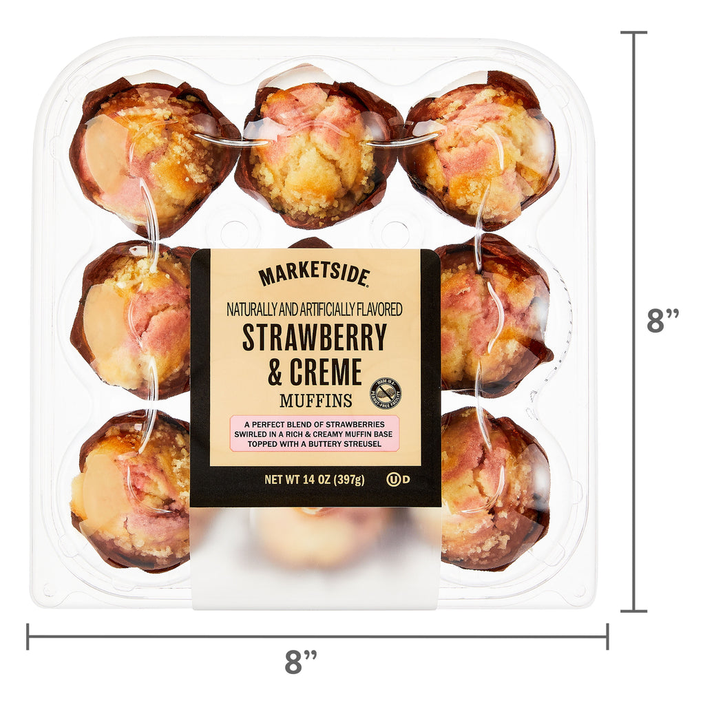 Strawberry and Creme Mini Muffins 9 Count 0.87 Lb Marketside