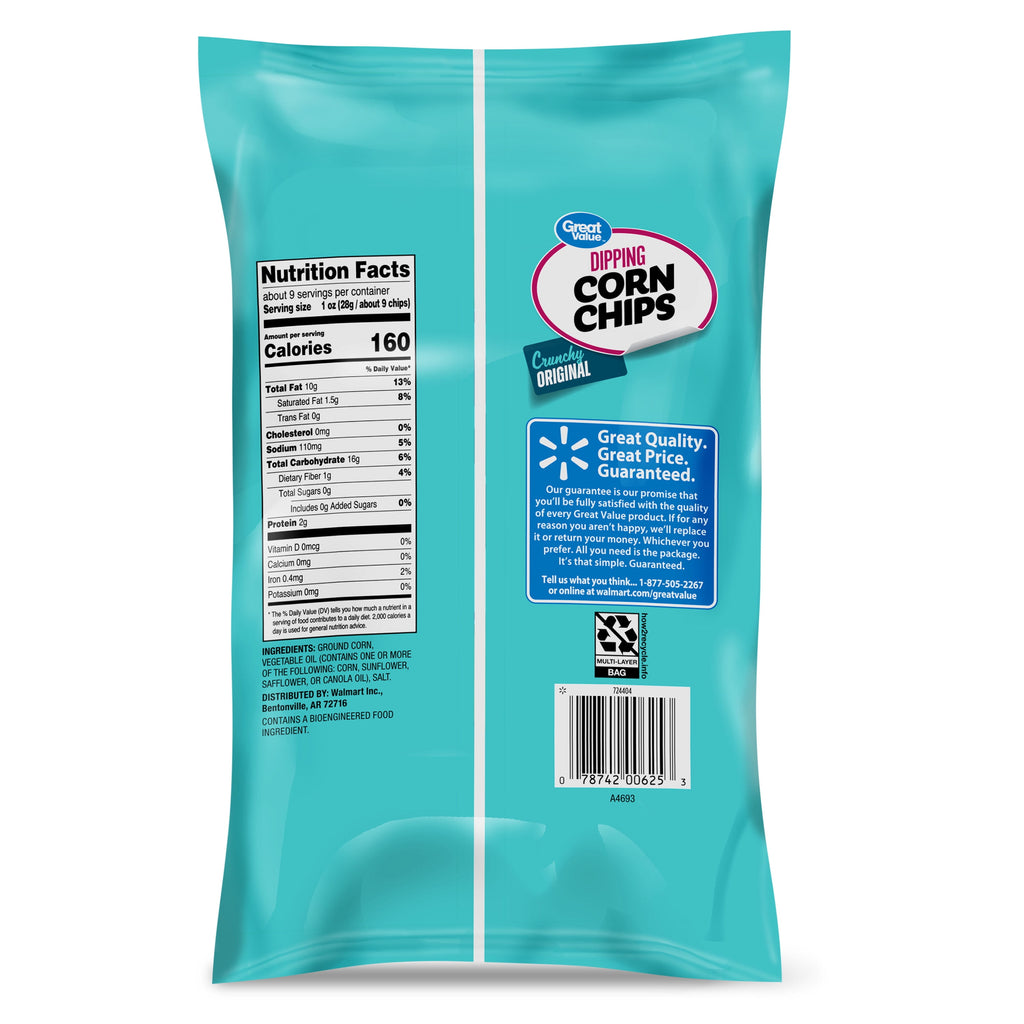 Dipping Corn Chips 9.25 Oz Great Value