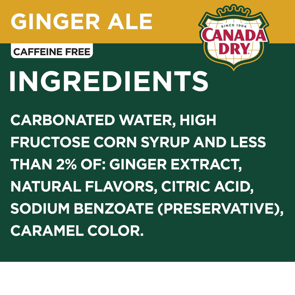 Canada Dry Caffeine Free Ginger Ale Soda Pop Bottles 16.9 Fl Oz 6 Pack