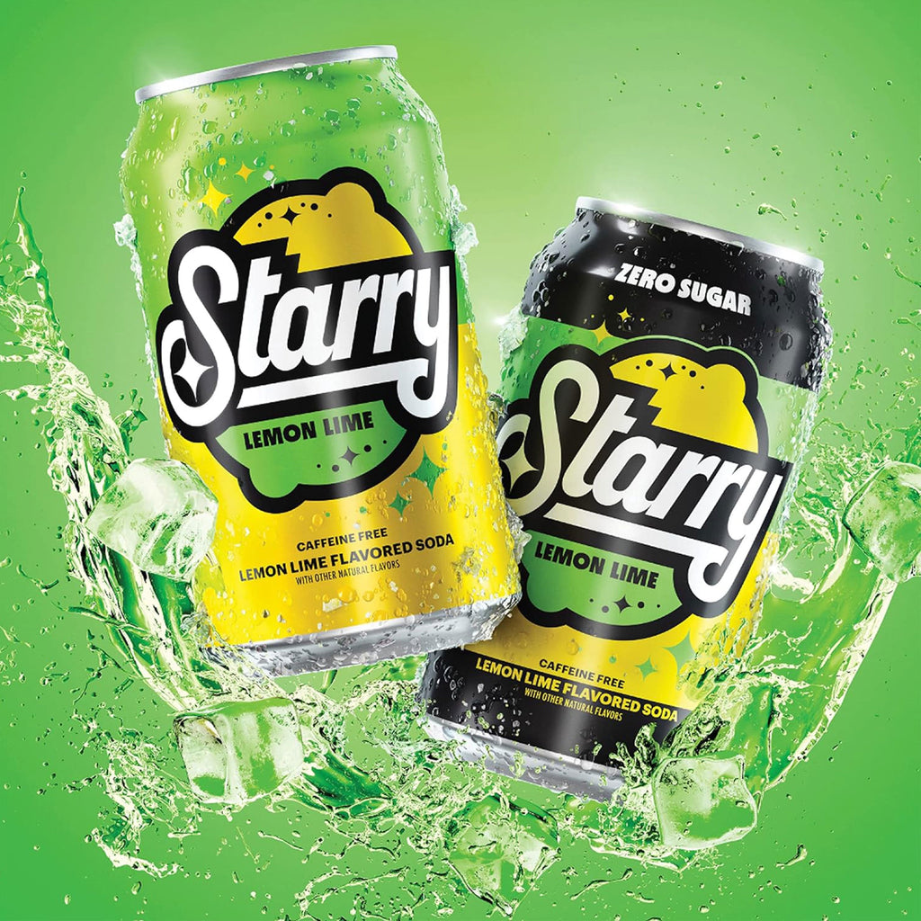 Starry Lemon Lime Caffeine Free Soda Pop Cans 12 Fl Oz 12 Pack