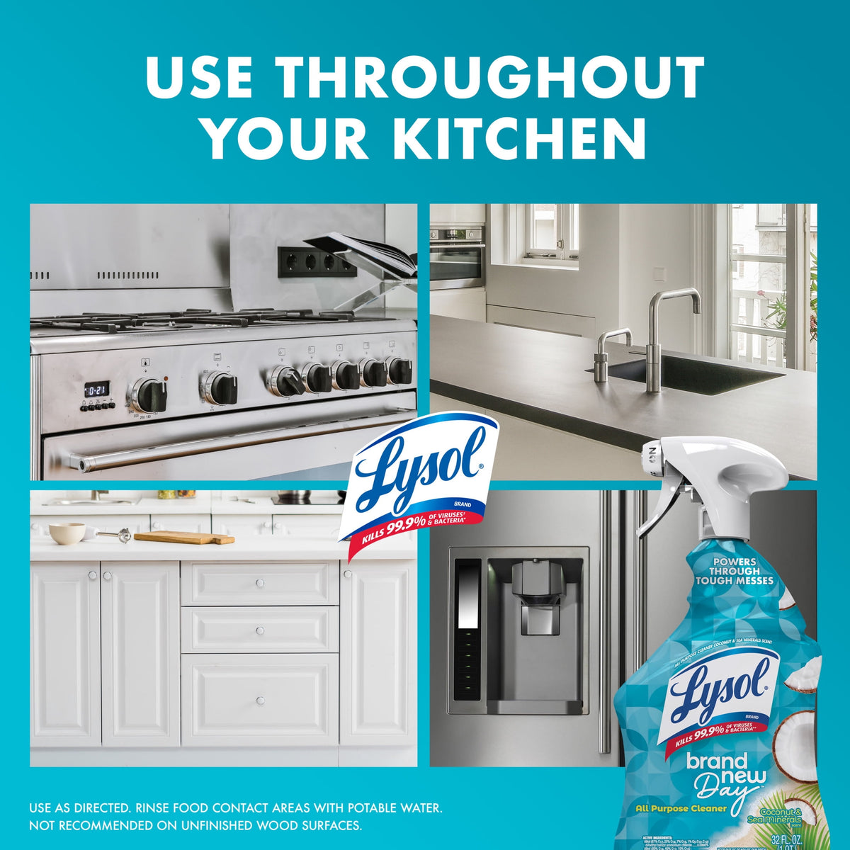 Lysol All-Purpose Cleaner Sanitizing Disinfecting Spray Coconut & Sea Minerals Scent 32 fl oz