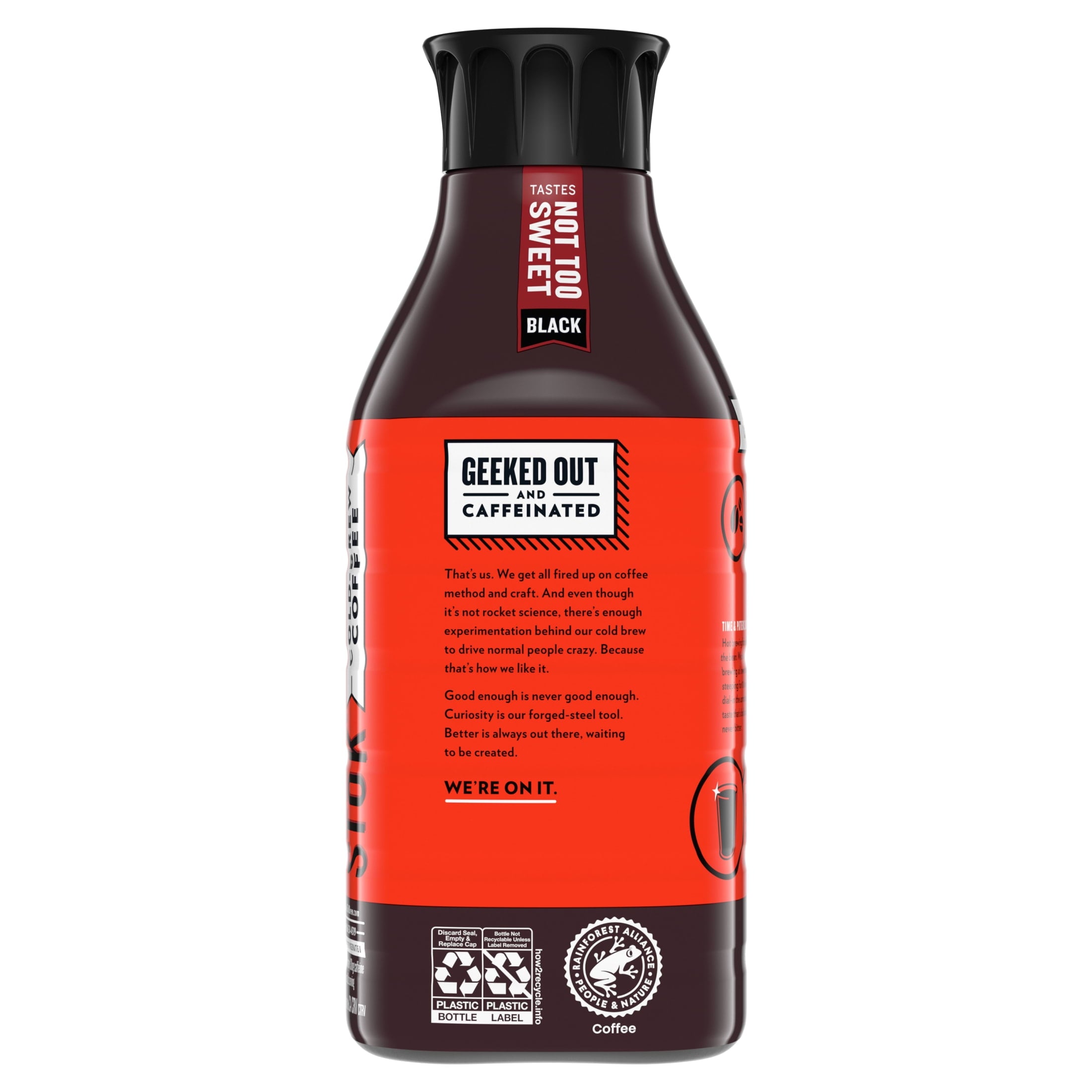SToK Not Too Sweet Naturally Caffeinated Medium Roast Black Cold Brew Coffee 48 fl oz Bottle