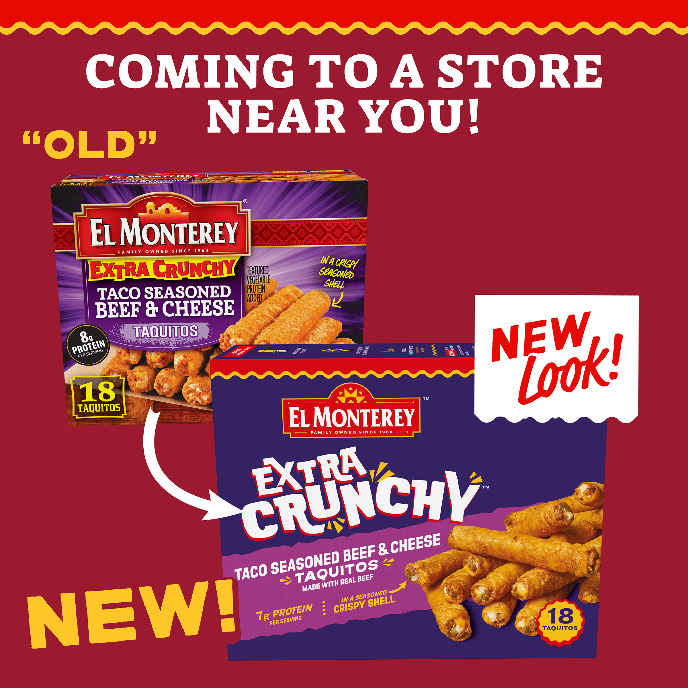 El Monterey Extra Crunchy Taco Seasoned Beef & Cheese Taquitos 20.7 Oz Frozen
