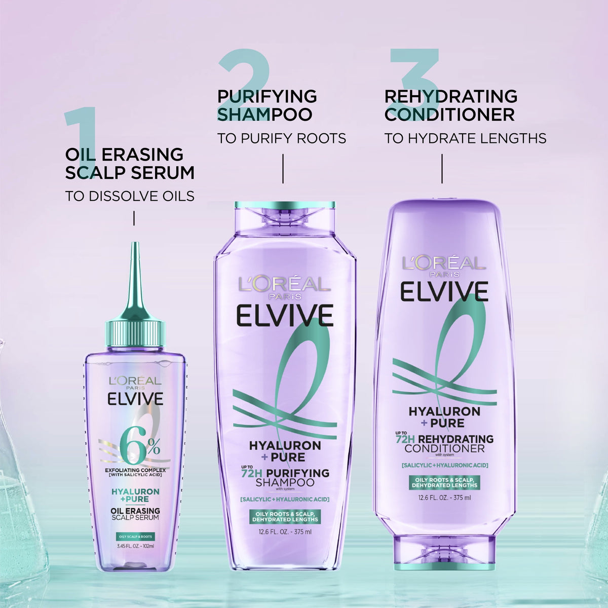 L'Oreal Paris Elvive Hyaluron Pure Rehydrating Conditioner for Oily Hair 28 fl oz