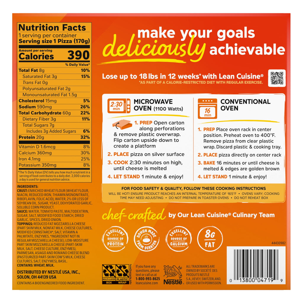 Lean Cuisine Four Cheese Thin Crust Frozen Pizza 6 Oz