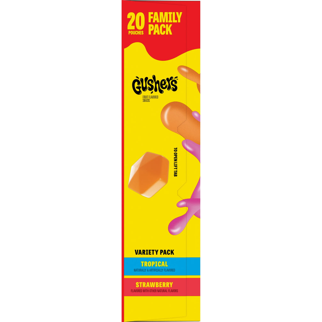 Tropical and Strawberry Fruit Flavored Snacks 16 Oz 20 Count Gushers
