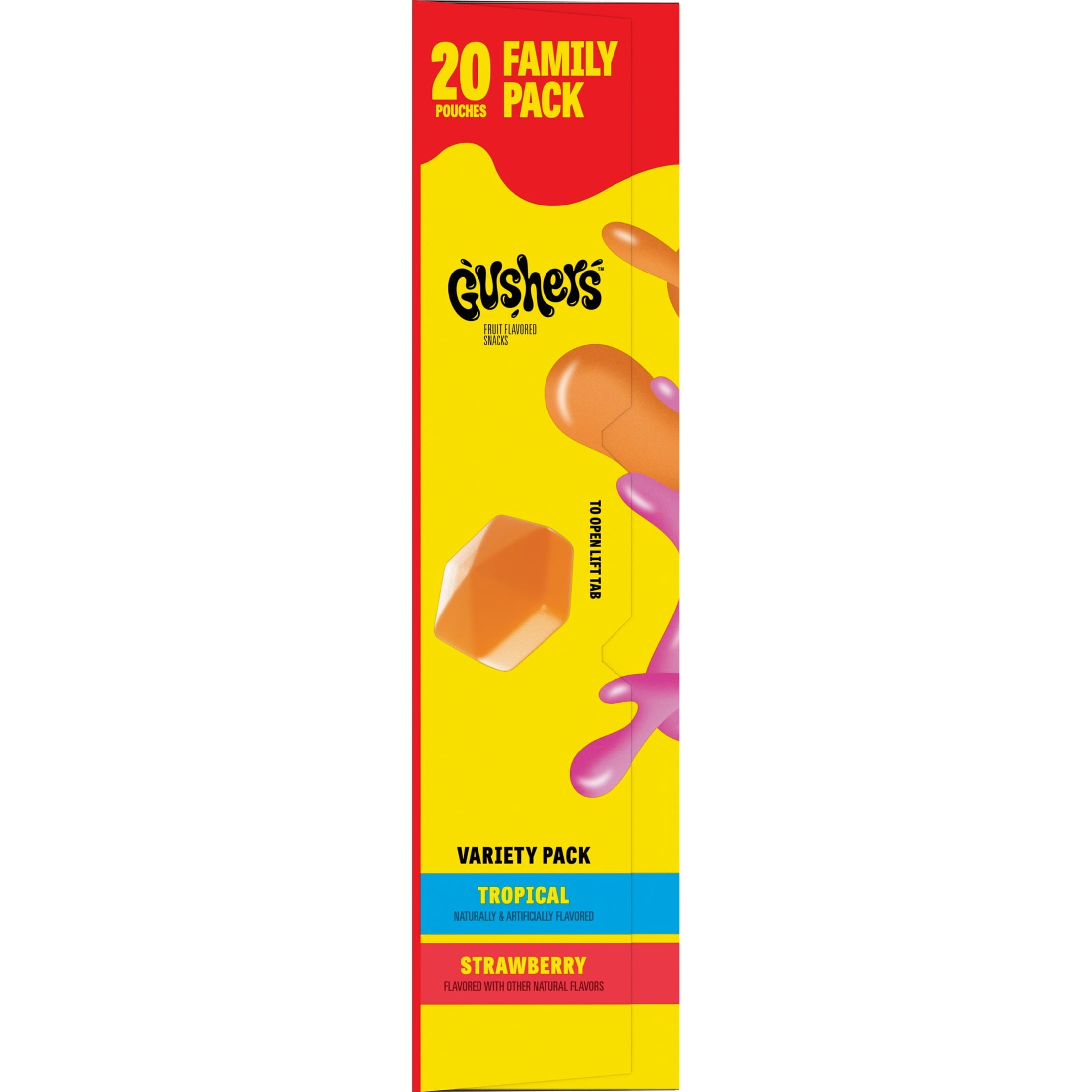 Tropical and Strawberry Fruit Flavored Snacks 16 Oz 20 Count Gushers