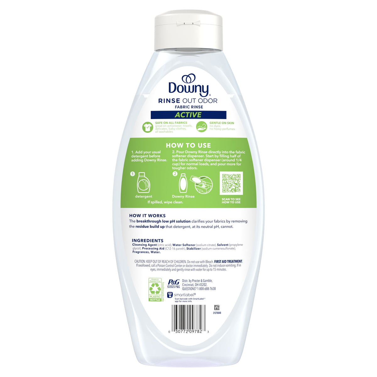 Downy Rinse Out Odor Laundry Rinse Active Fresh Scent 48 fl oz