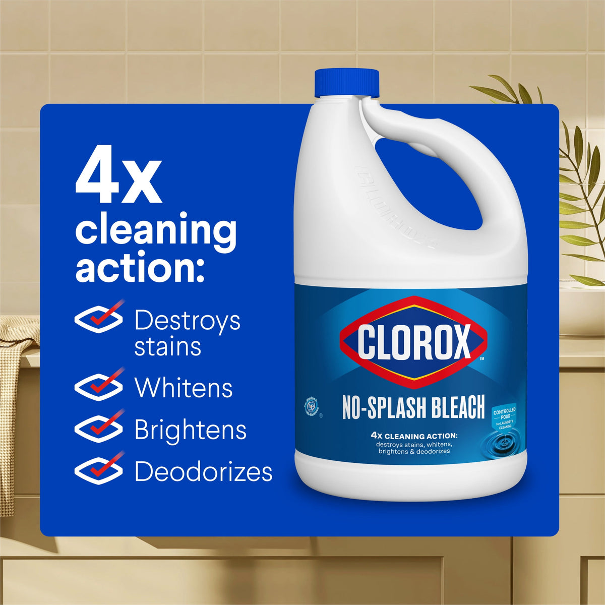 Clorox No Splash Bleach Unscented 77 fl oz