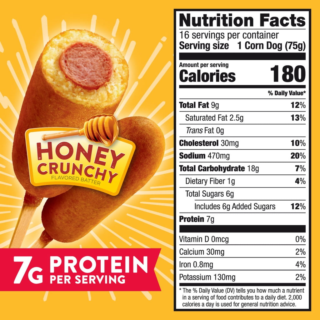 Foster Farms Honey Crunchy Corn Dogs Frozen 42.72 Oz 16 Count
