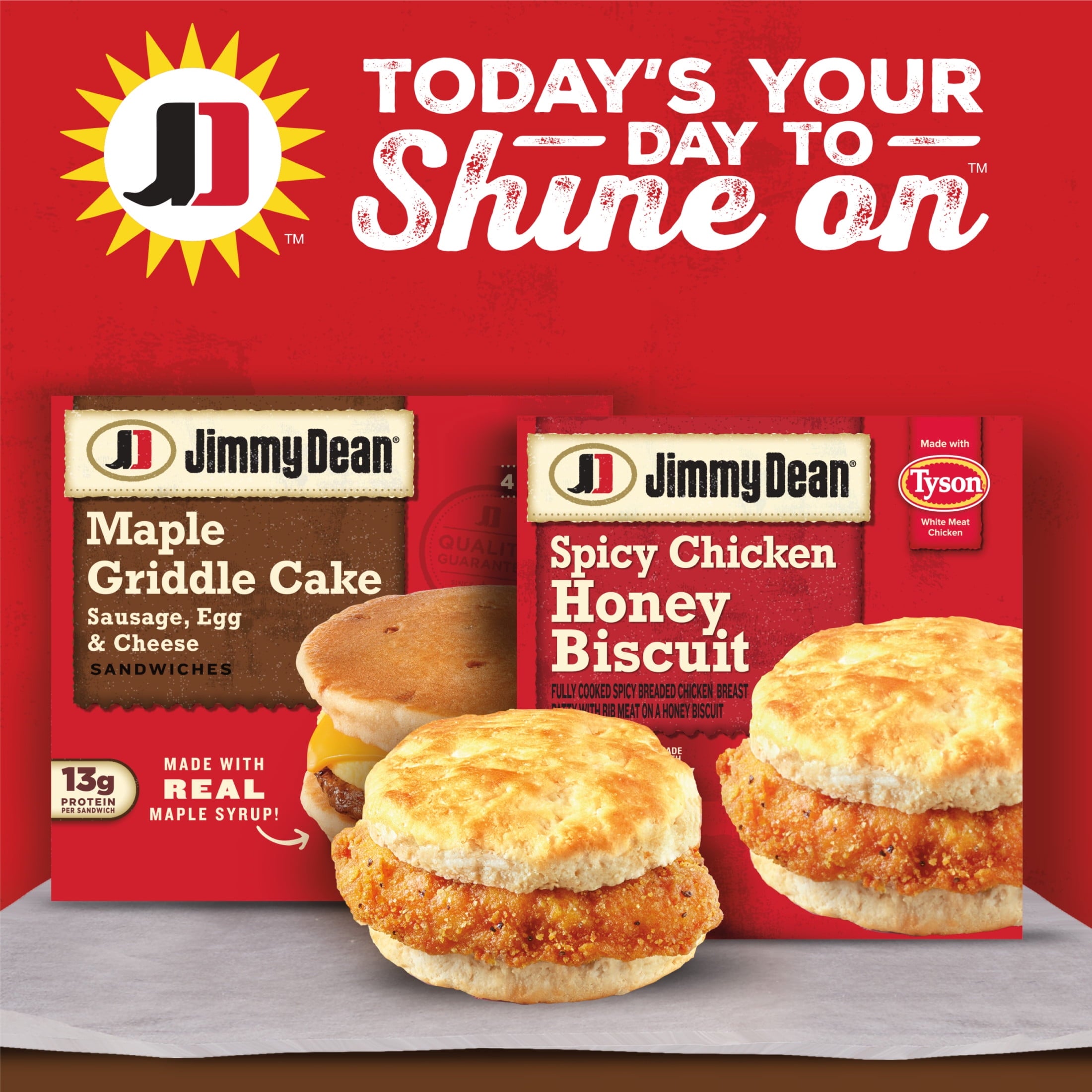 Jimmy Dean Spicy Crispy Chicken Honey Biscuit Frozen Breakfast Sandwich 4 Count 16.4 Oz