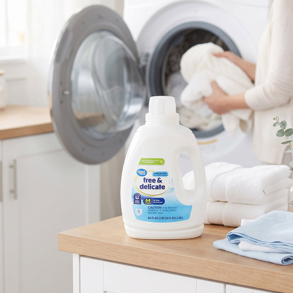 Great Value Free & Delicate Liquid Laundry Detergent Unscented 84 fl oz 64 Loads