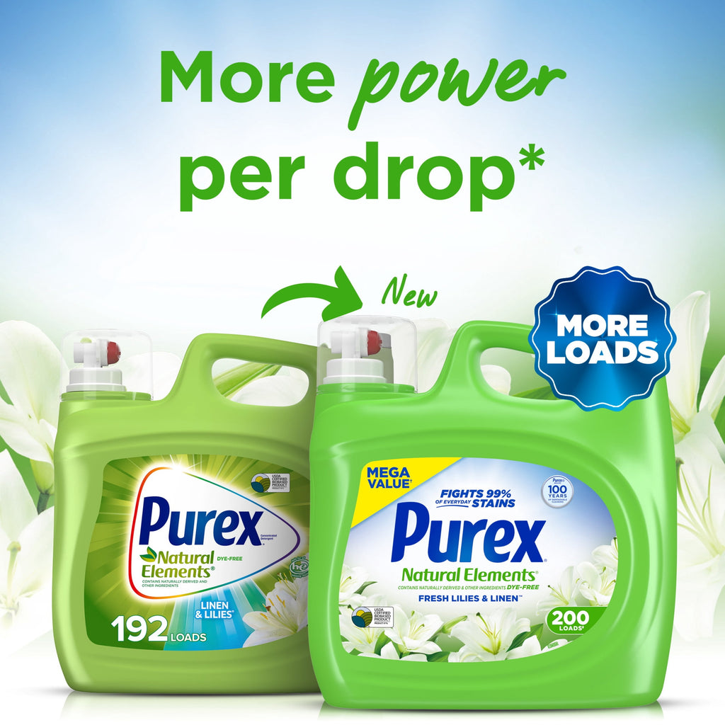 Purex Natural Elements Fresh Lilies & Linen Liquid Laundry Detergent 225 fl oz 200 Loads