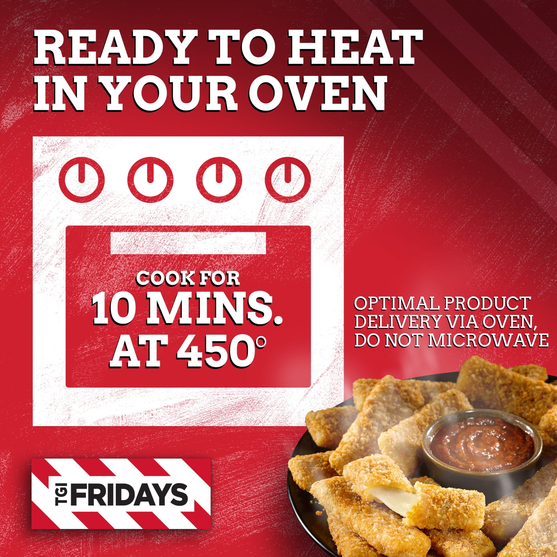 TGI Fridays Mozzarella Sticks Value Size Frozen Snacks with Marinara Sauce 30 Oz