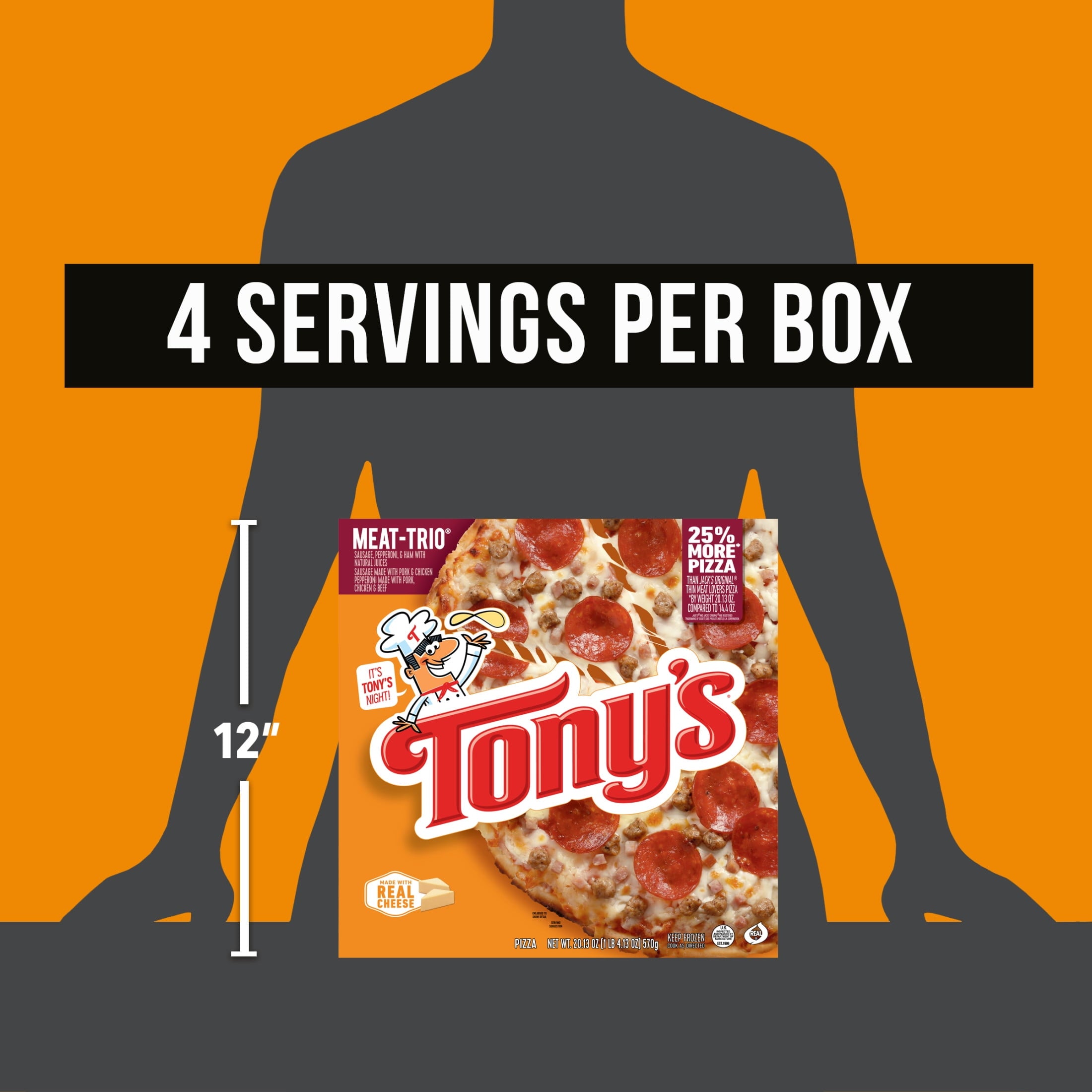 Tony's Meat Trio Pizzeria Style Crust Frozen Pizza 20.13 Oz