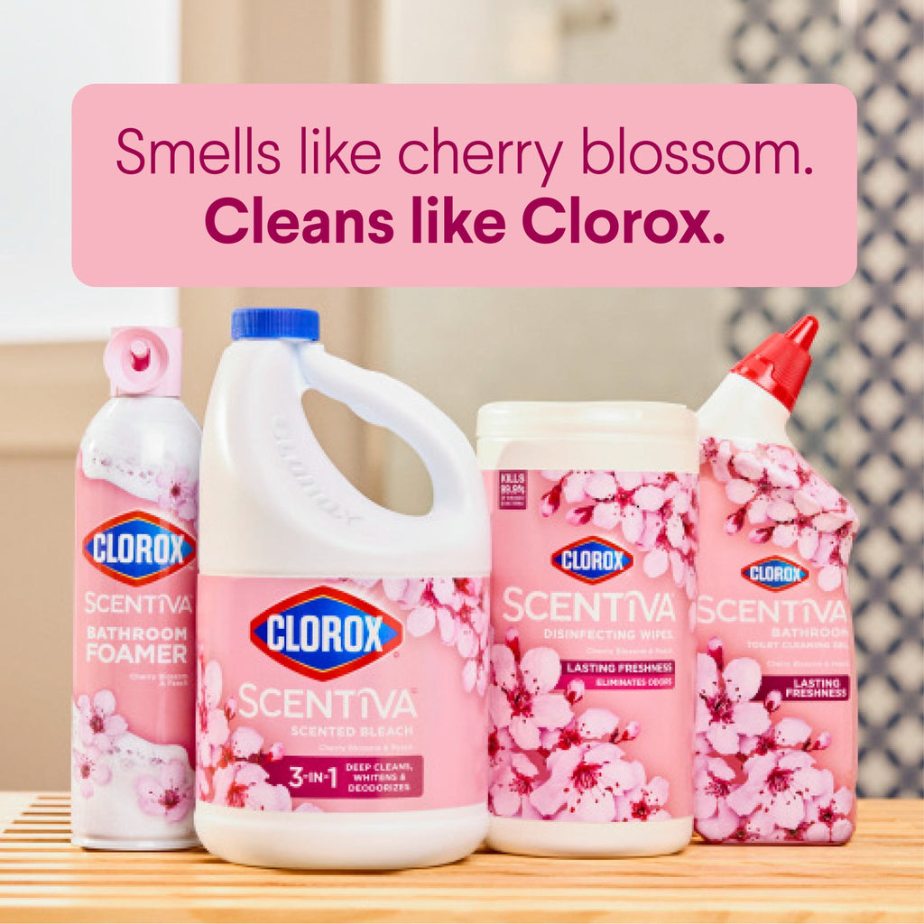 Clorox Scentiva Disinfecting Wipes Cherry Blossom Peach 75 Count