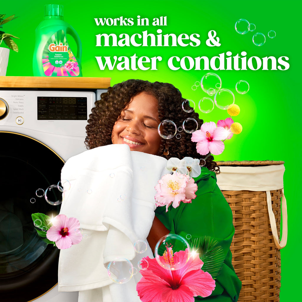 Gain Liquid Laundry Detergent Happy Hibiscus Scent 81 fl oz 61 Loads