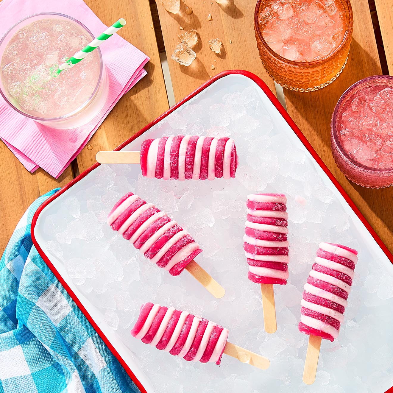 Great Value Swirled Berry Flavored Ice Pops 5 Count 7.9 Oz
