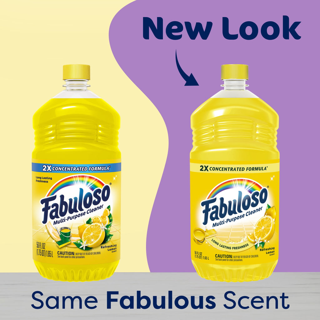 Fabuloso 2X Multi-Purpose Cleaner No Rinse Floor Cleaner Refreshing Lemon Scent 56 fl oz