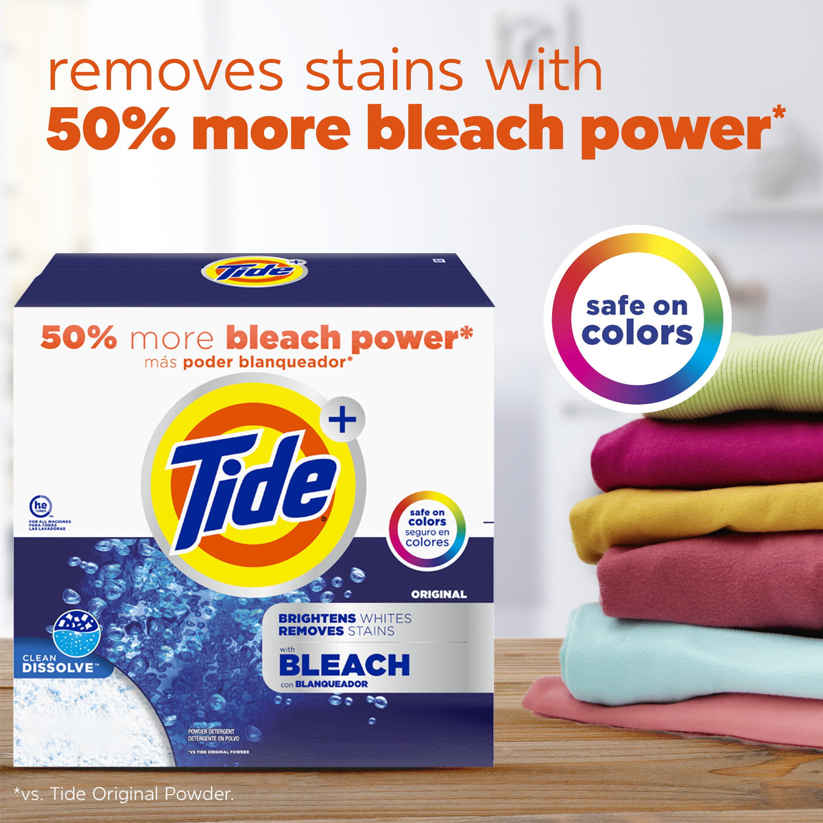 Tide Plus Bleach Powder Laundry Detergent Original Scent 129 oz 89 Loads