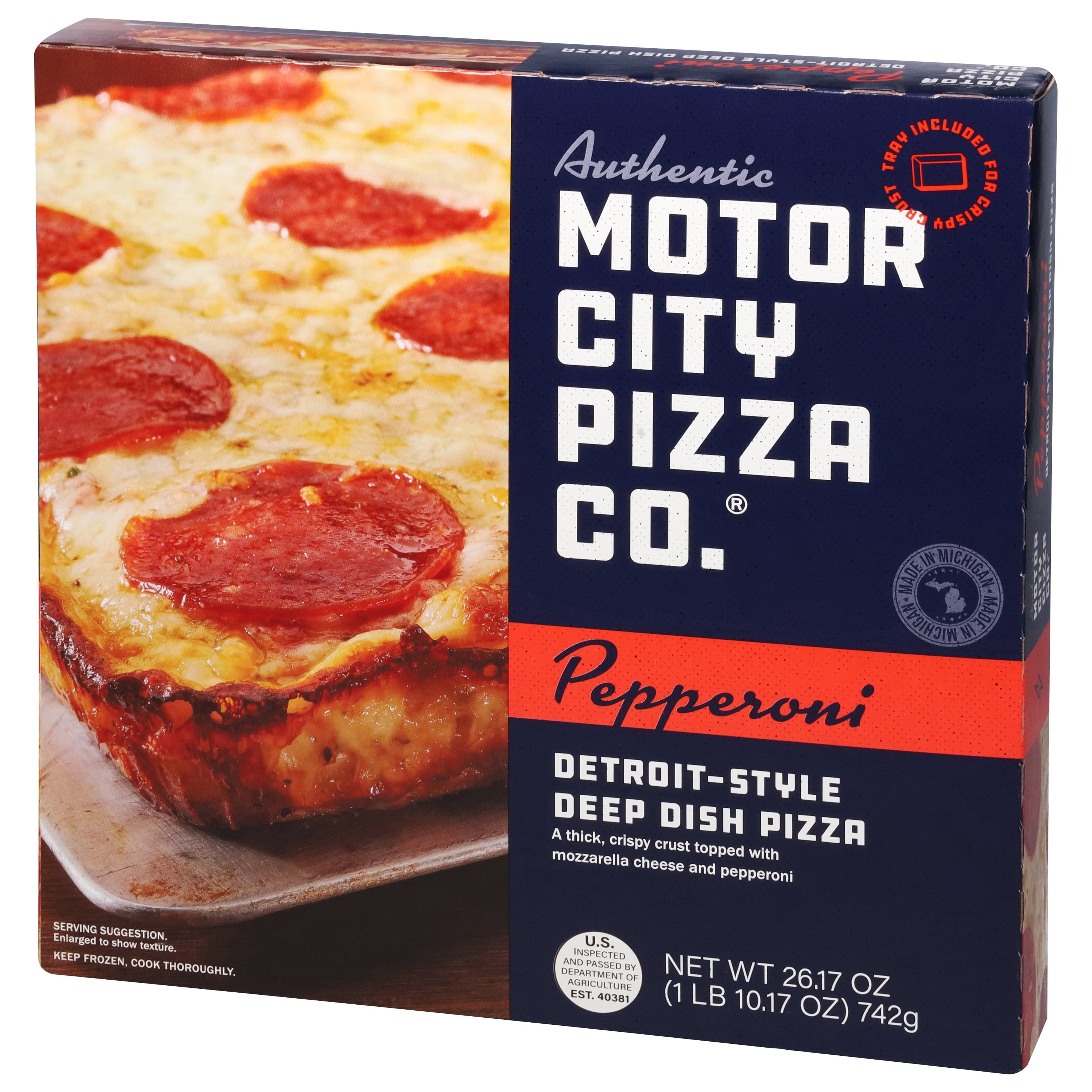 Authentic Motor City Pizza Co. Pepperoni Detroit-Style Frozen Pizza 26.17 Oz