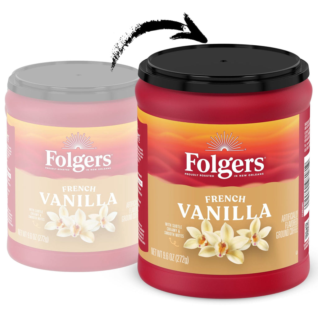 Folgers French Vanilla Artificially Flavored Medium Roast Ground Coffee 9.6 oz Canister