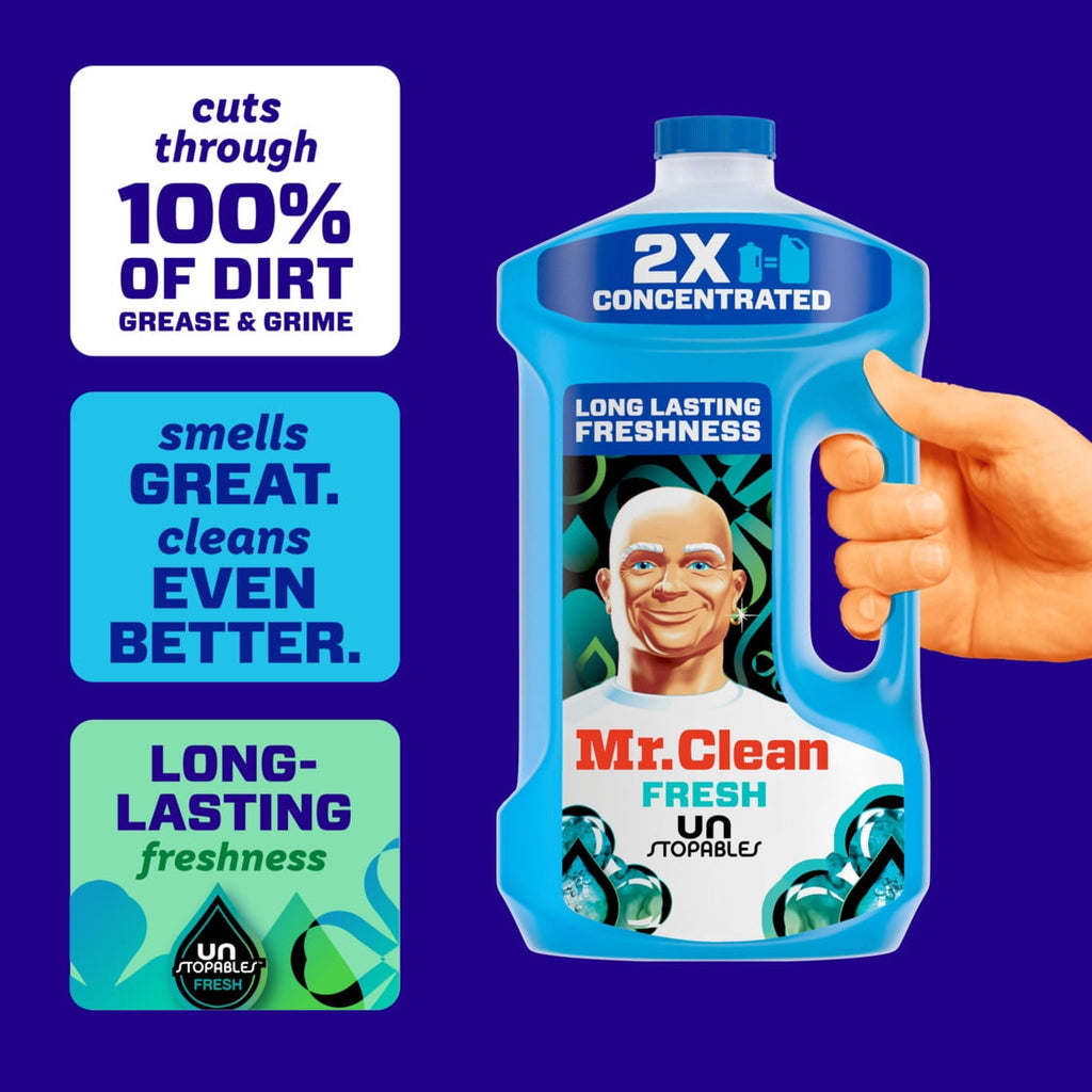Mr. Clean 2X Concentrated Multi Surface All Purpose Cleaner Unstopables Fresh 64 fl oz