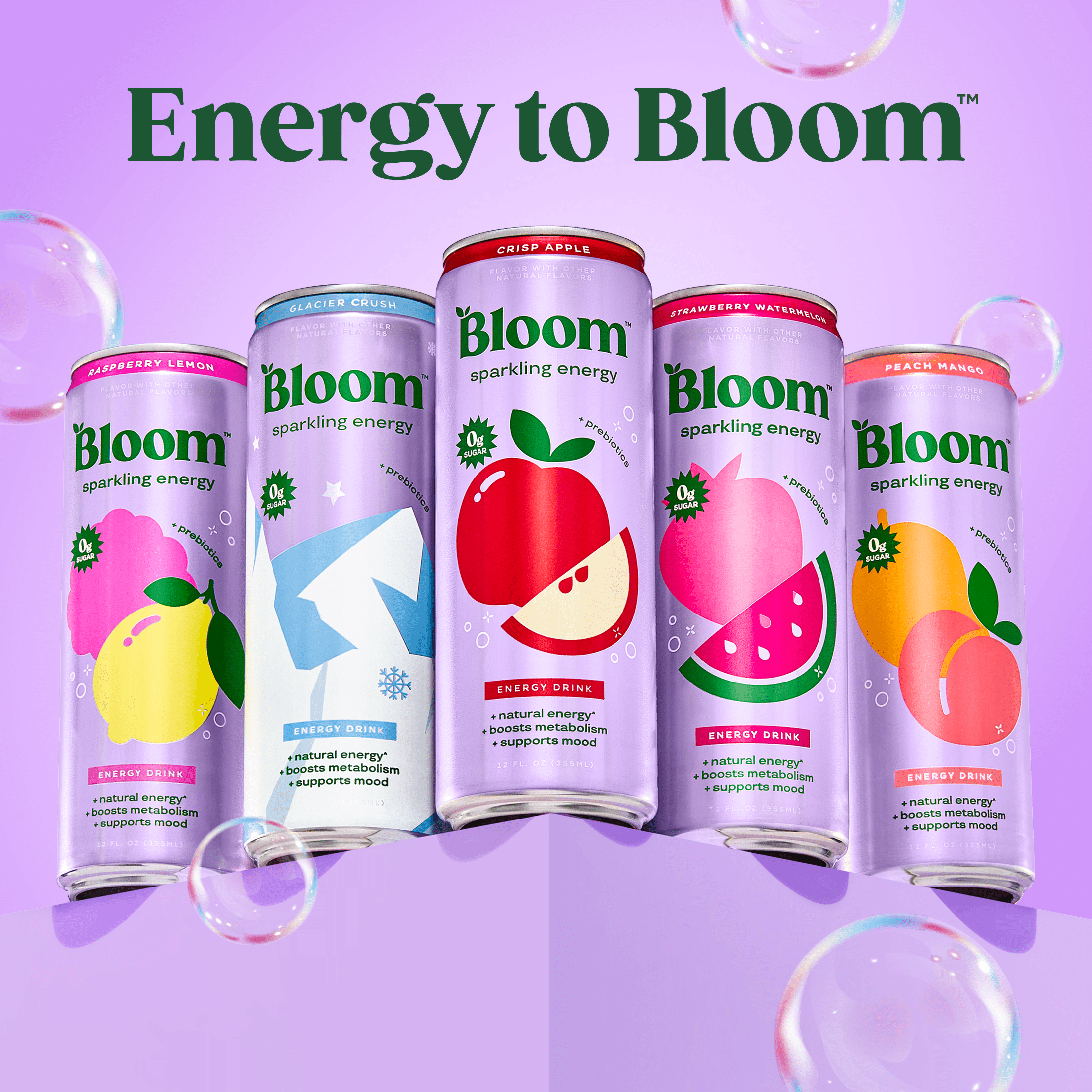 Bloom Nutrition Sparkling Peach Mango Energy Drink 12 fl oz Single Can