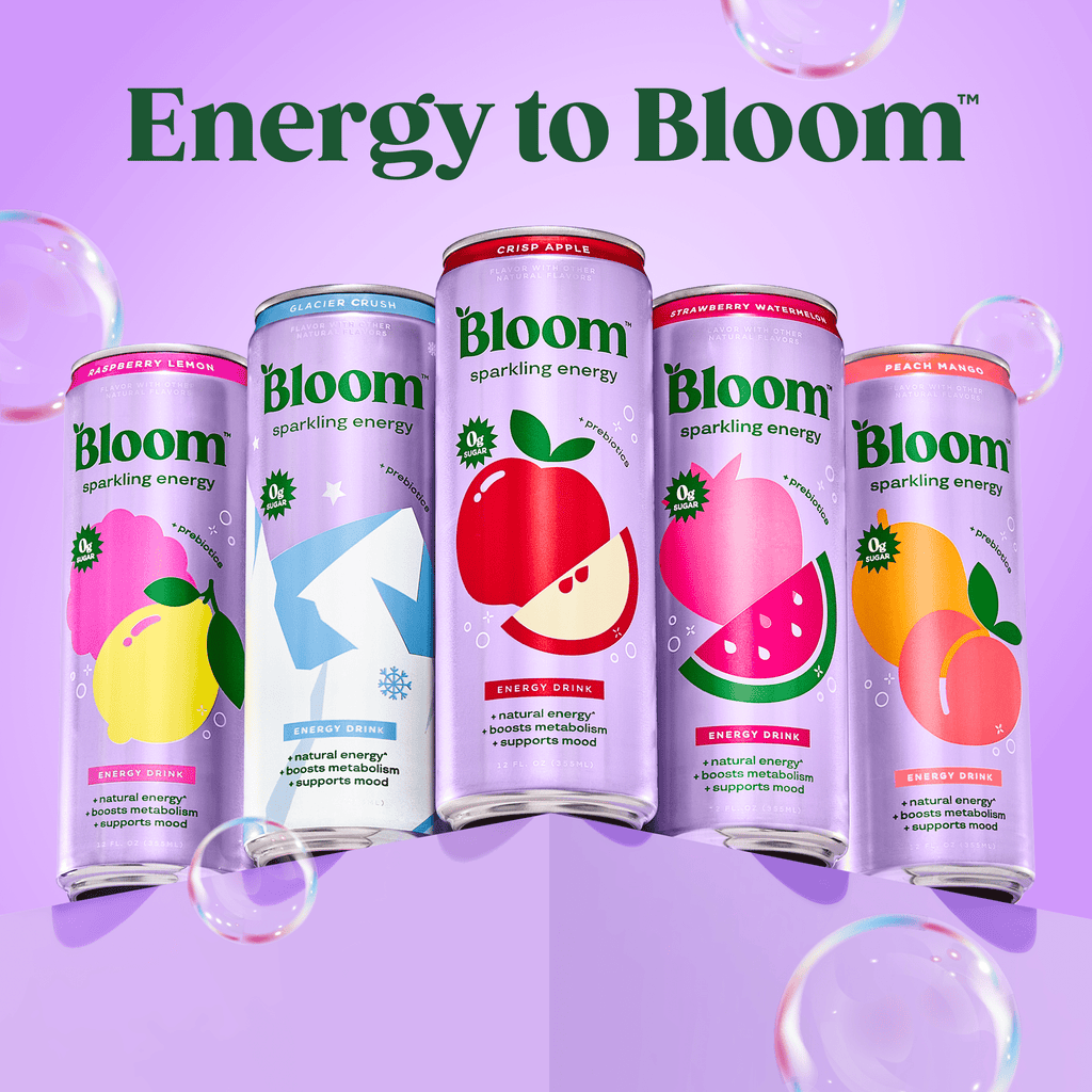 Bloom Nutrition Sparkling Energy Raspberry Lemon Energy Drink 12 fl oz Single Can