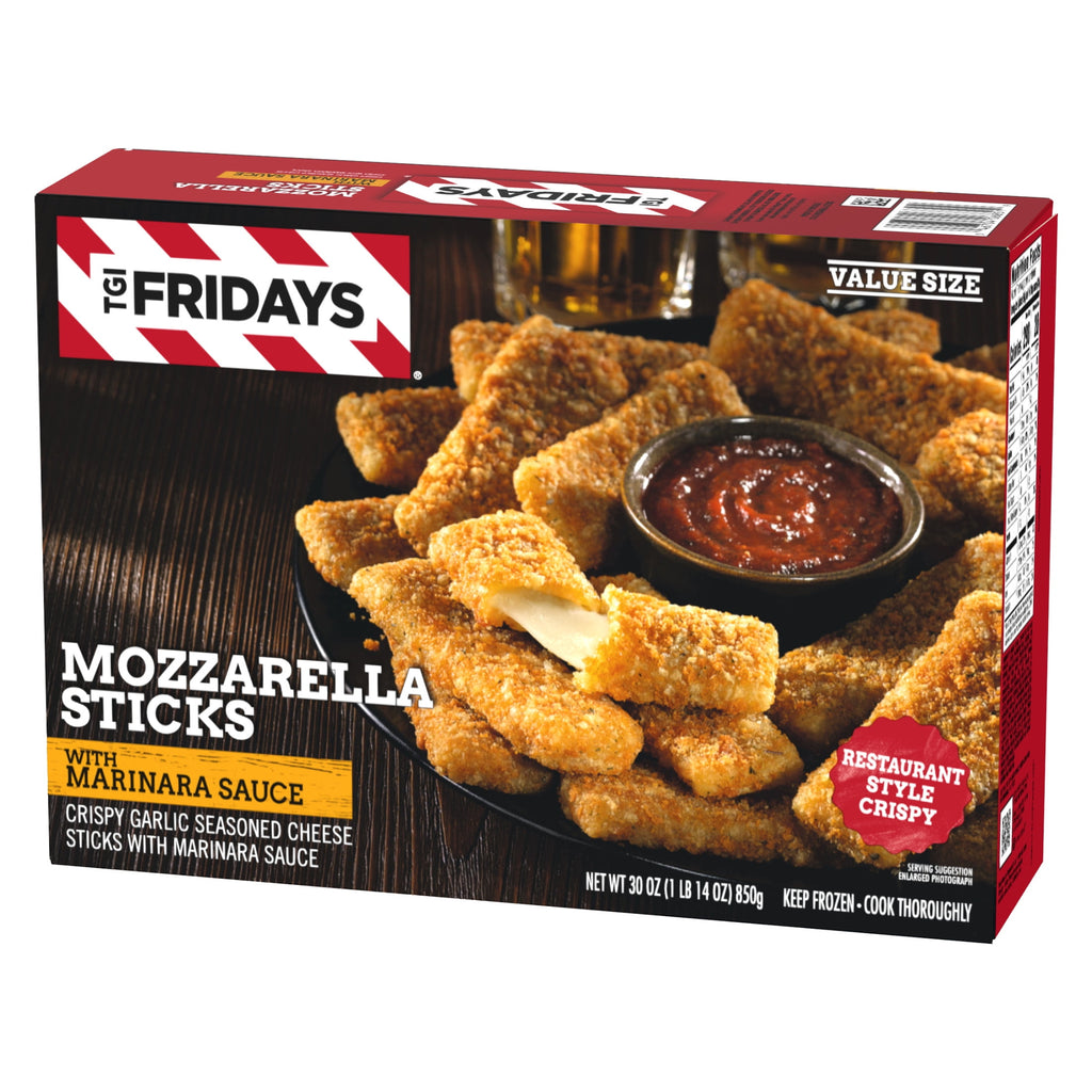 TGI Fridays Mozzarella Sticks Value Size Frozen Snacks with Marinara Sauce 30 Oz