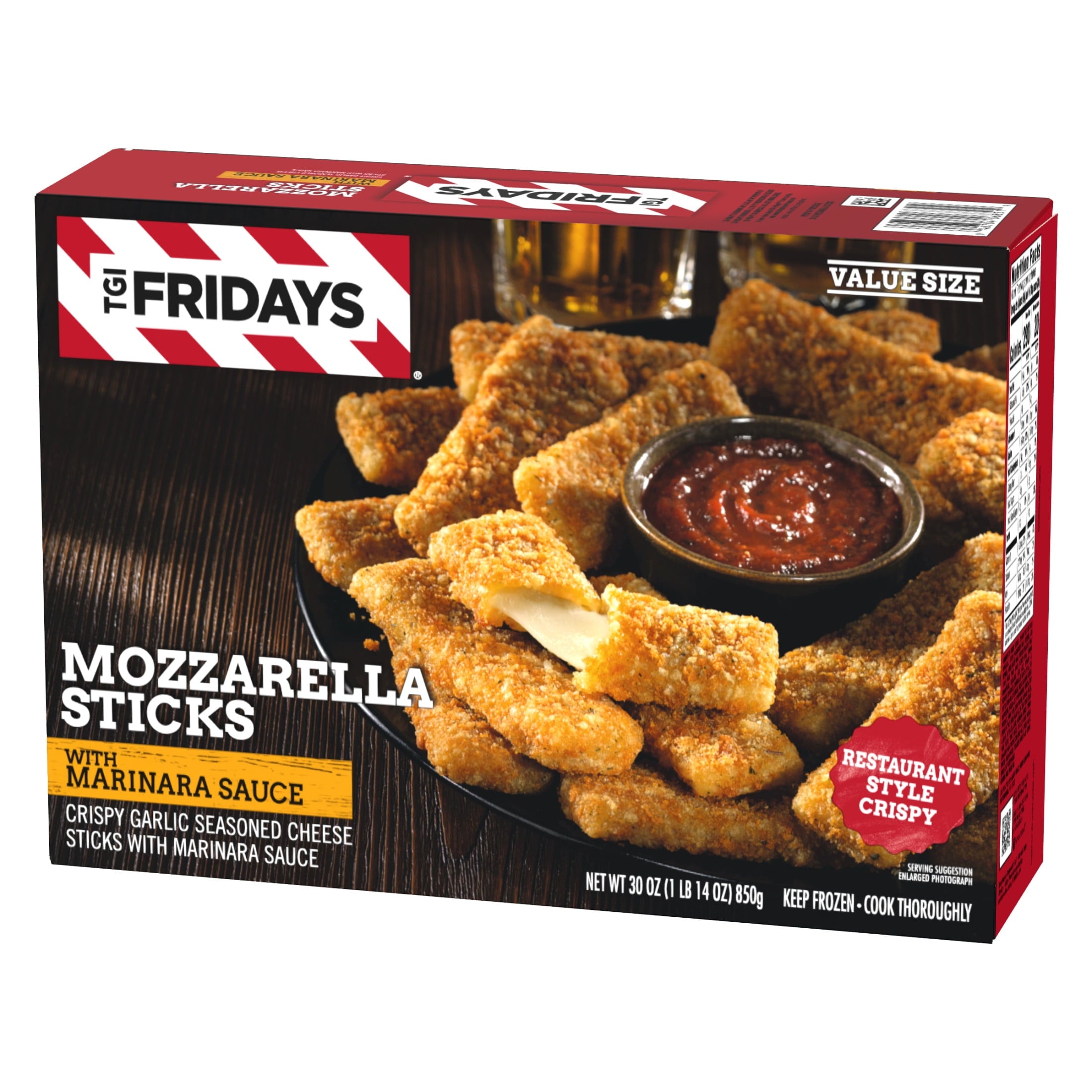 TGI Fridays Mozzarella Sticks Value Size Frozen Snacks with Marinara Sauce 30 Oz