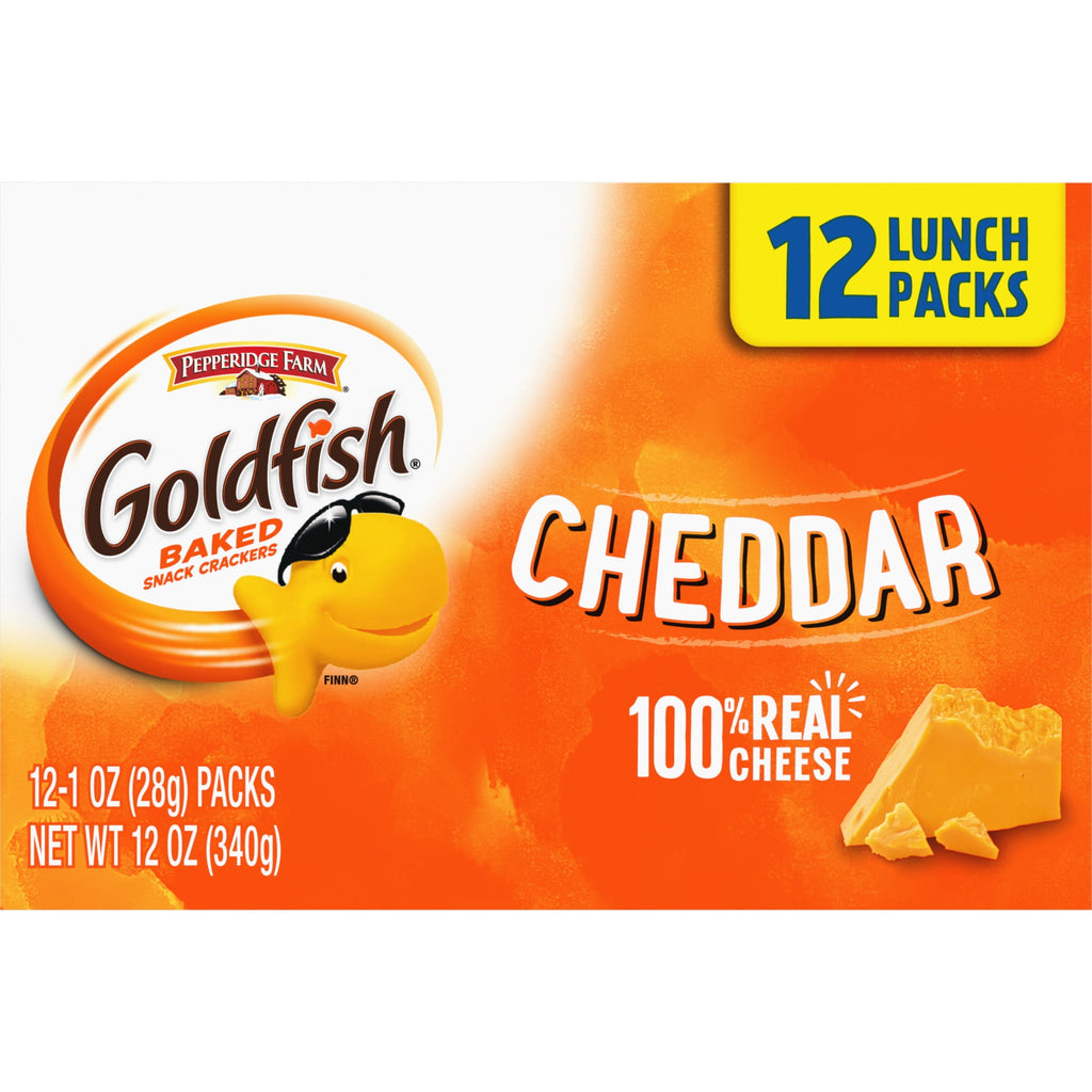 Cheddar Cheese Crackers Snack Packs 12 Count 12 Oz Goldfish