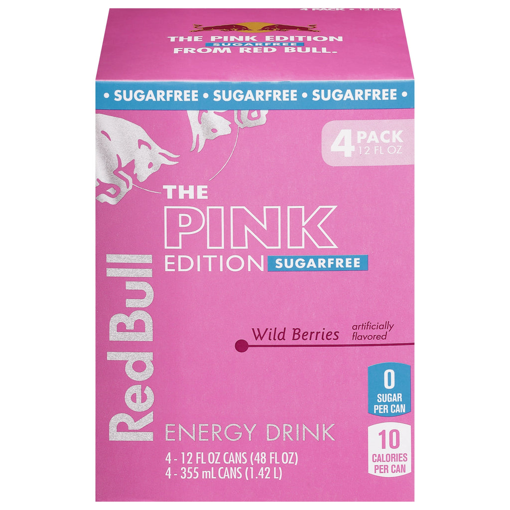 Red Bull Pink Edition Sugar Free Wild Berries Energy Drink 12 fl oz 4 Pack Cans