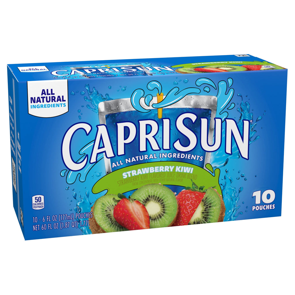 Capri Sun Strawberry Kiwi Flavored Juice Drink Blend 10 Count 6 fl oz Pouches