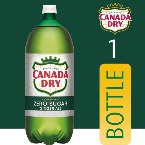 Canada Dry Caffeine Free Zero Sugar Ginger Ale Soda Pop Bottle 2 L