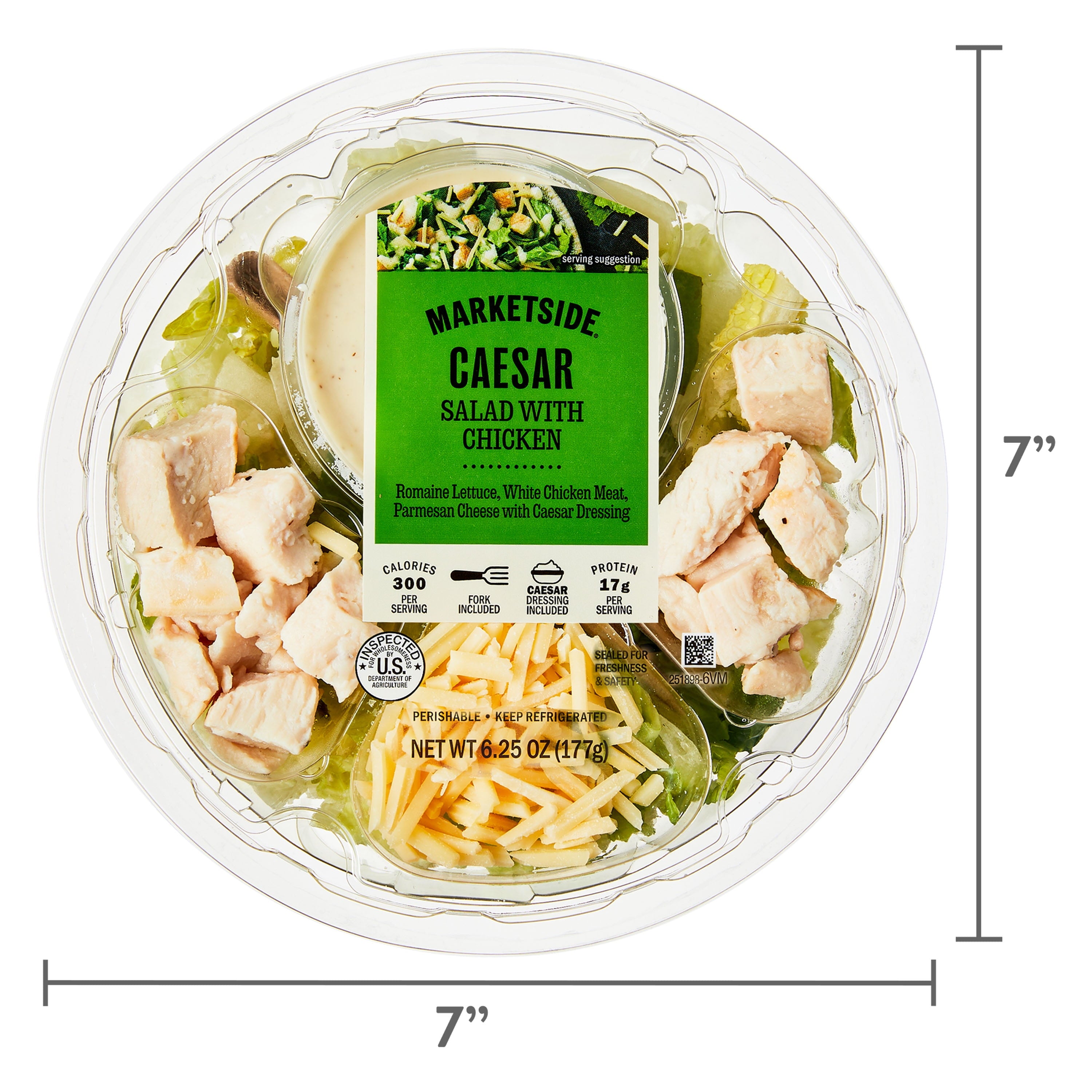 Fresh Marketside Caesar Salad with Chicken 6.25 Oz Bowl